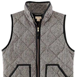 J. CREW - Black and Cream Herringbone Vest Size S
